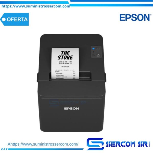 IMPRESORA EPSON TERMICA TM-T20IV-SP-022 USB/ SERIAL/ ETHERNET BLACK C31CL47022