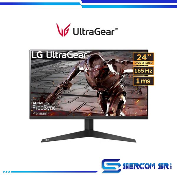 MONITOR GAMING LG ULTRAGEAR 24" 24GQ50F-B 165HZ 1MS P/N: 24GQ50F-B