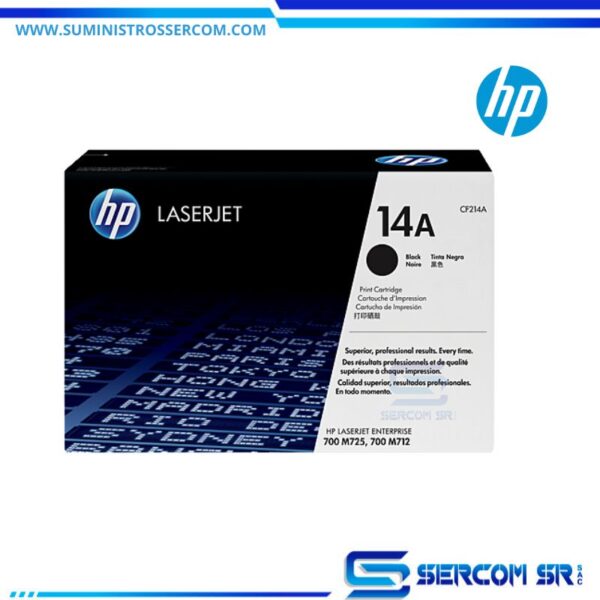 Toner Hp 14A Cf214A Laserjet Enterprise 700, m725, M712