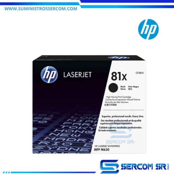 Toner HP 81X CF281X MFP M630 Negro 25K PAG.