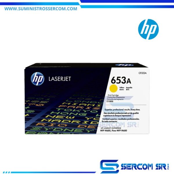 TONER HP CF322A (653A) ENT M680 YELLOW 16.5K