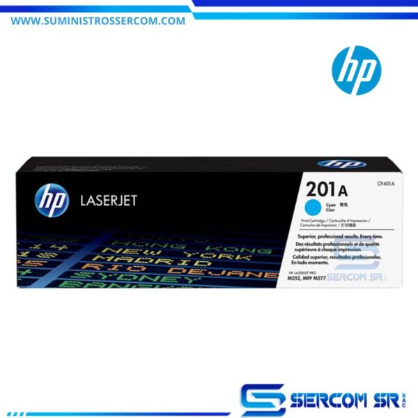 TONER HP CF401A (201A) CYAN PARA LJ PRO M252 1400 páginas