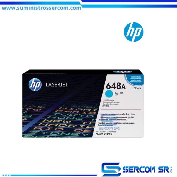 TONER HP CE261A 648A L.J. CP4525 CYAN 11.00 PAGINAS
