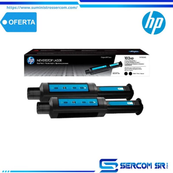TONER HP W1103AD 103AD N.S.L 1000 BLACK PACK X 2
