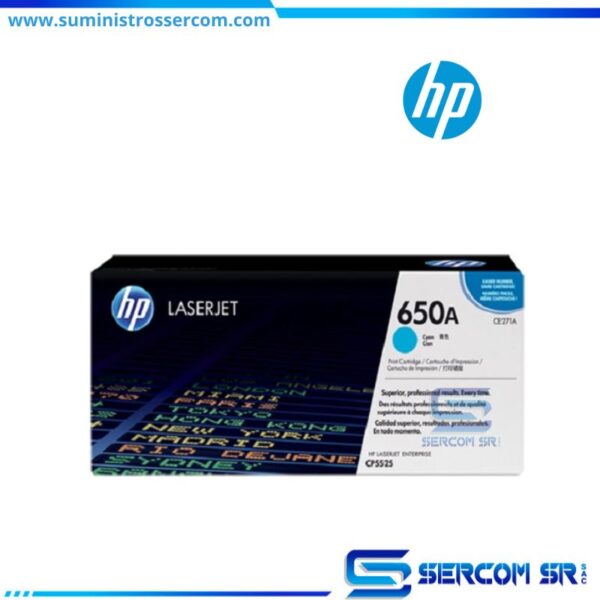 Toner Hp Ce271A 650A L.J. Cp5525 Cyan