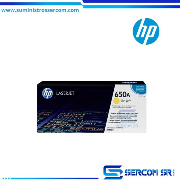 TONER HP CE272A (650A) L.J. CP5525 YELLOW