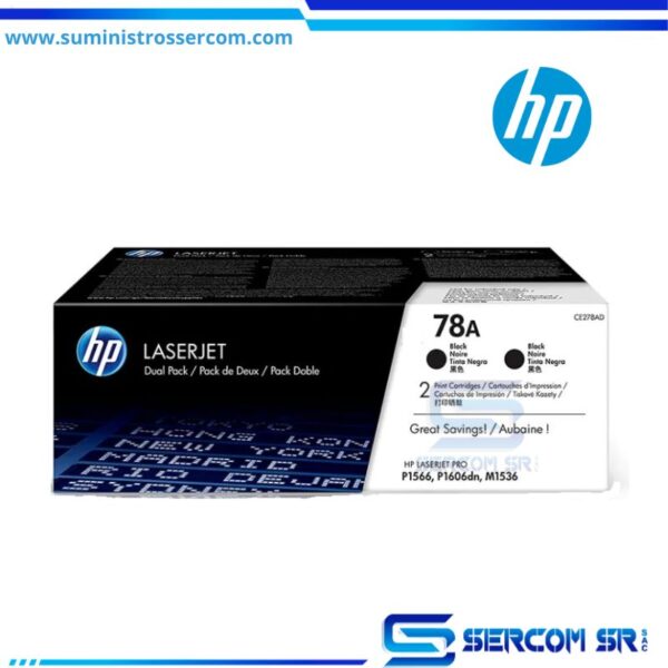 TONER HP 78ad CE278AD (PACK 2 CE278A