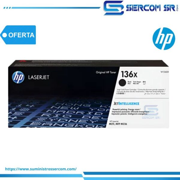 TONER HP W1360X 136 L.J. M211 BLACK 2,600 PGS
