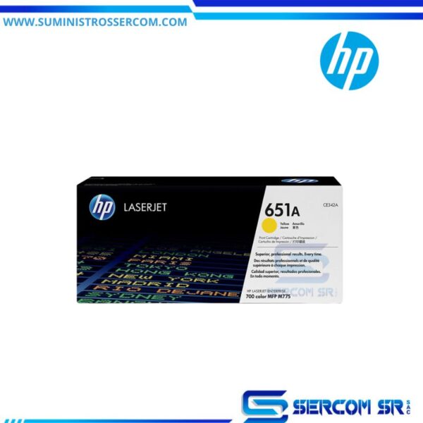 TONER HP CE342A 651A L.J. ENT 700 YELLOW 16K PG
