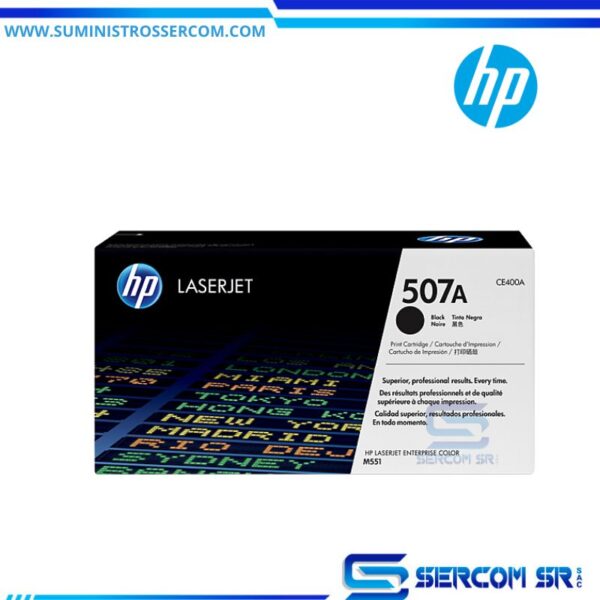 TONER HP CE400A 507A L.J. M551 NEGRO 5500PAGINAS