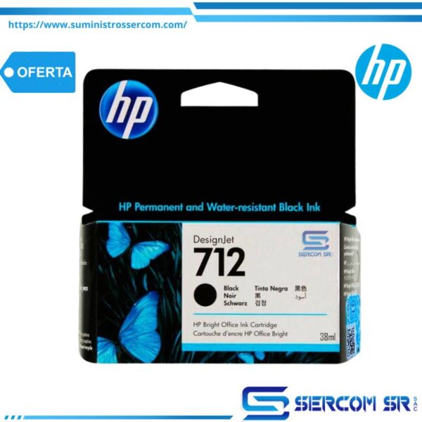 TINTA HP 3ED70A 712A 38ML BLACK
