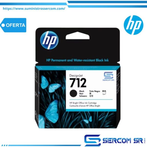 TINTA HP 3ED71A 712A 80ML BLACK