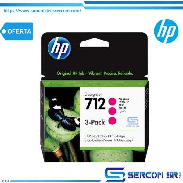 TINTA HP 3ED78A 712A 3 PACK 29ML MAGENTA