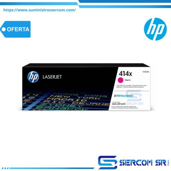 TONER HP W2023X 414X L.J. M454 MAGENTA 6,000 PGS
