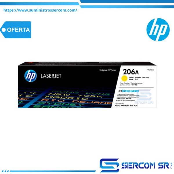 TONER HP W2112A 206A L.J. M255 YELLOW 1,250 PGS