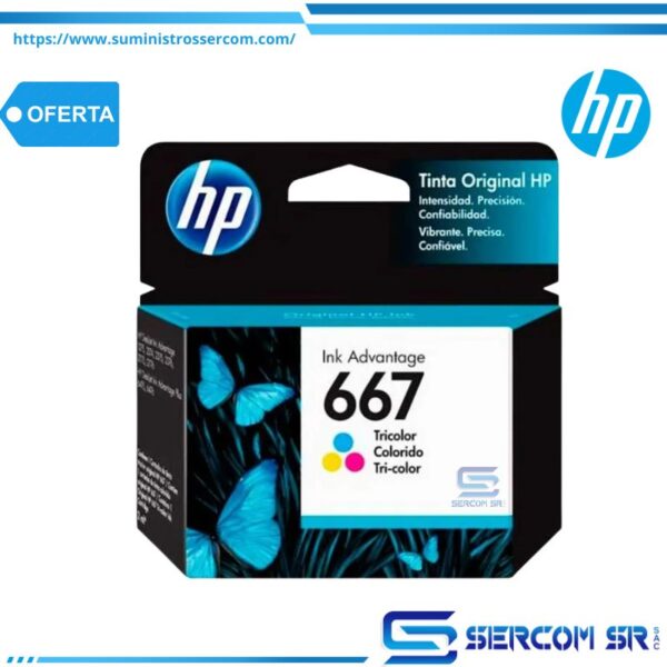 TINTA HP 3YM78AL 667 TRICOLOR DJ 2775 / 4175