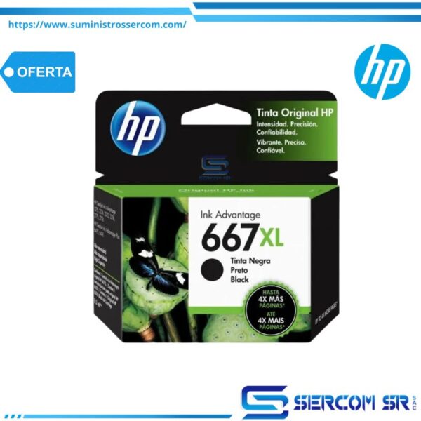 TINTA HP 3YM81AL 667XL BLACK DJ 2775 / 4175