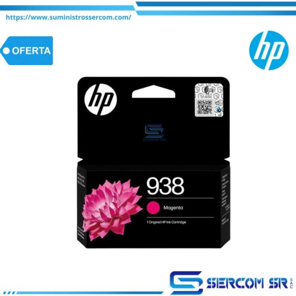 TINTA HP 4S6X6PL 938 MAGENTA OJP 9130 800 PGS