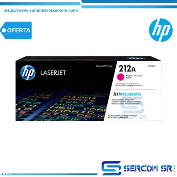 TONER HP W2123A 212A L.J. M555 MAGENTA 4,500 PGS
