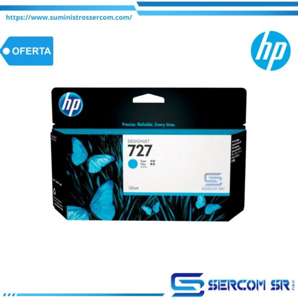 TINTA HP B3P19A 727A 130ML CYAN