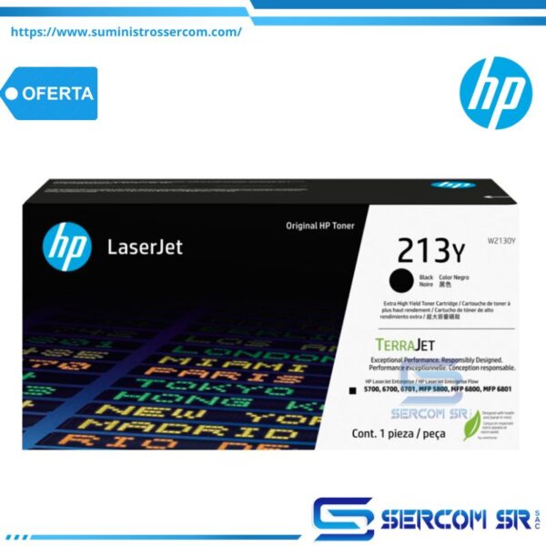 TONER HP W2130Y 213Y LJ 5800 ENT. BLACK 18K PGS