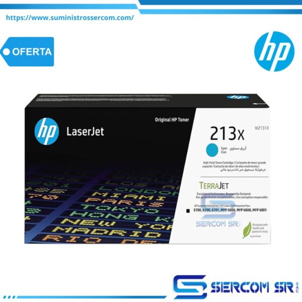 TONER HP W2131X 213X LJ 5800 ENT. CYAN 6,000 PGS