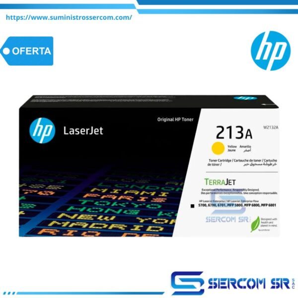 TONER HP W2132A 213A LJ 5800 ENT. YELLOW 3,000 PGS