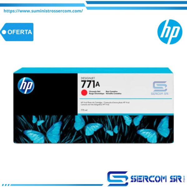 TINTA HP B6Y16A 771A 775ML CE038A CHROMTC RED