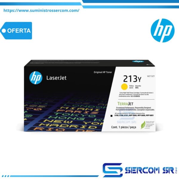 TONER HP W2132Y 213Y LJ 5800 ENT. YELLOW 12K PGS