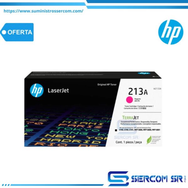 TONER HP W2133A 213A LJ 5800 ENT. MAGENTA 3,000 PGS