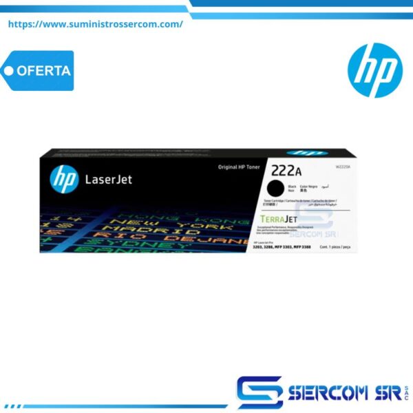TONER HP W2220A 222A LJ M3303 BLACK 1,300 PGS