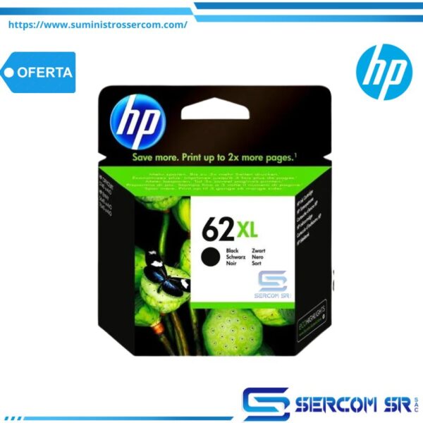 TINTA HP C2P05AL 62XL NEGRO OJM 200 600 PAG