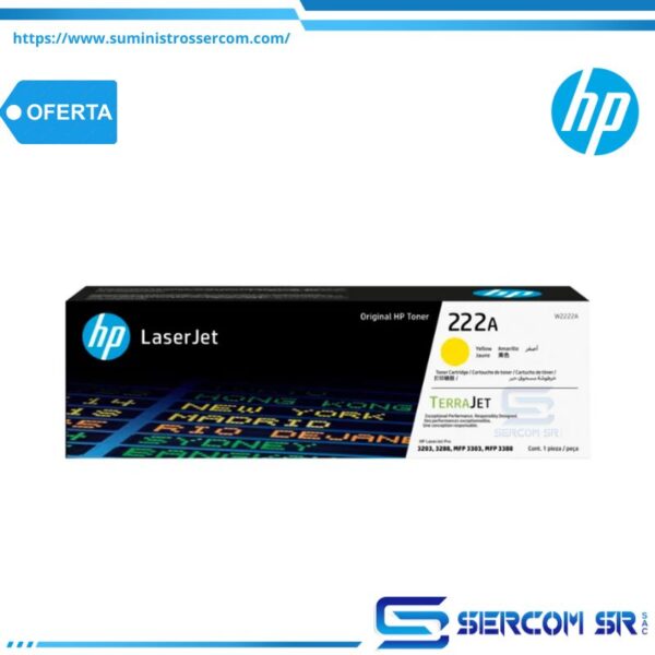 TONER HP W2222A  222A LJ M3303 YELLOW 1,200 PGS