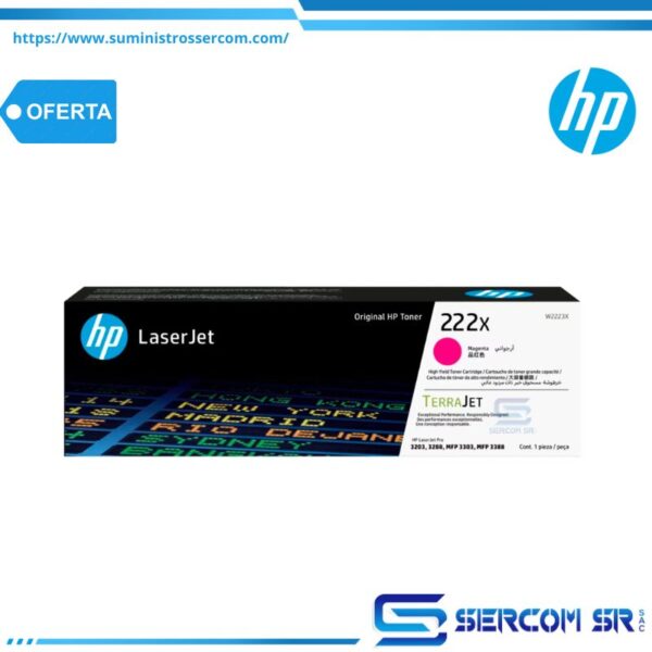 TONER HP W2223X 222X LJ M3303 MAGENTA 2,500 PGS