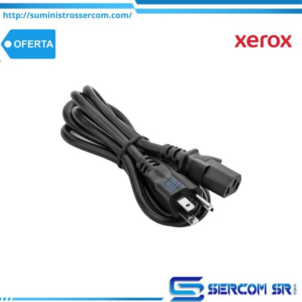 CABLE DE PODER XEROX 3-P CONEXIÓN SEGURA BPARA IMPRESORAS, COLOR NEGRO- P/N: M08809