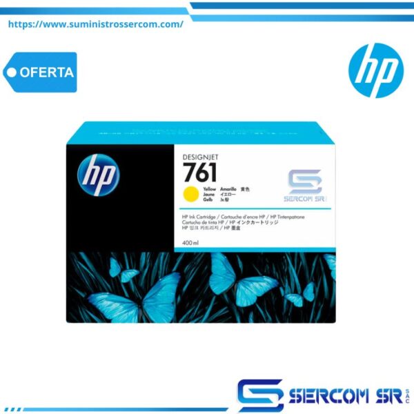 TINTA HP CM992A 761 YELLOW 400ML