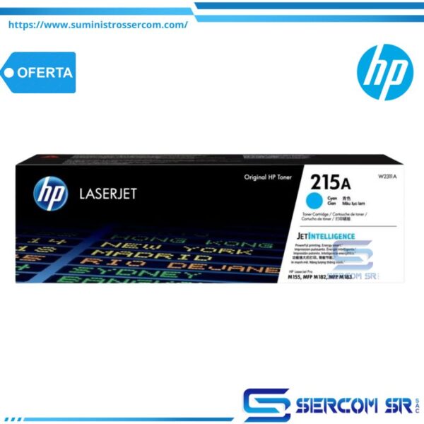 TONER HP W2311A 215A L.J. CYAN 850 PAGS