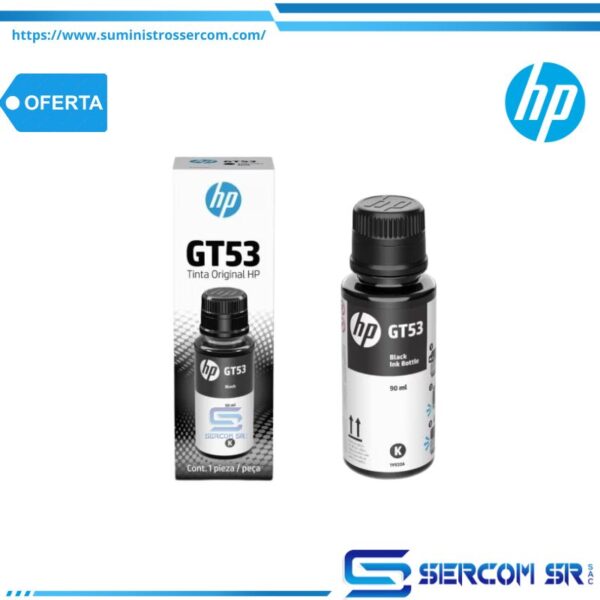 TINTA HP 1VV22AL BOTTLE GT53 BLACK 4000 PAG