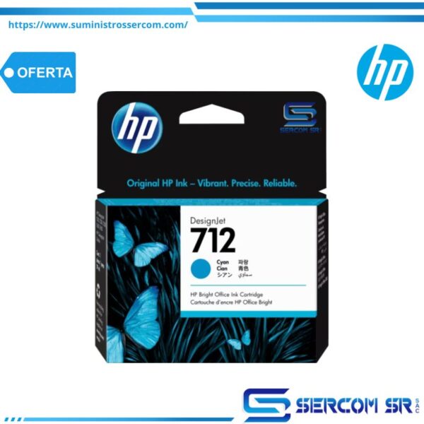 TINTA HP 3ED67A 712A 29ML CYAN