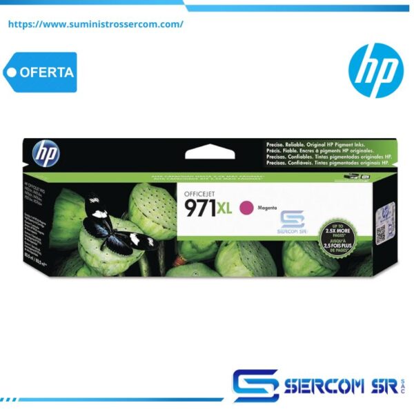 TINTA HP CN627AM 971XL MAGENTA 6600 PAG