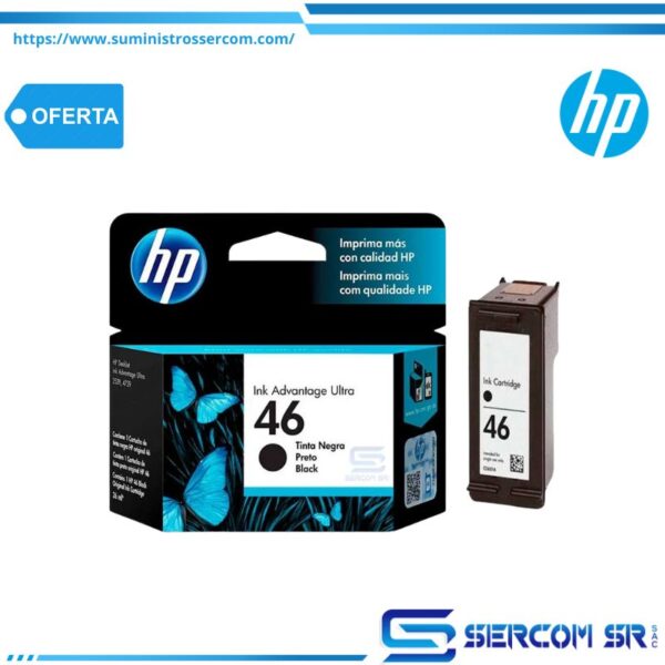 TINTA HP CZ637AL 46 NEGRO 1500 PGS
