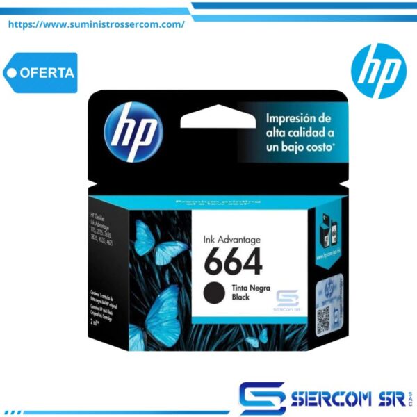 TINTA HP F6V29AL 664 NEGRO 120 PGS