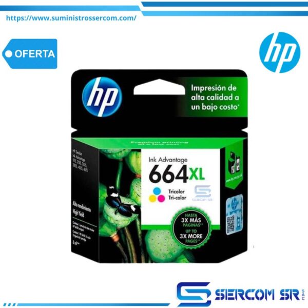 TINTA HP F6V30AL 664XL COLOR 330 PGS