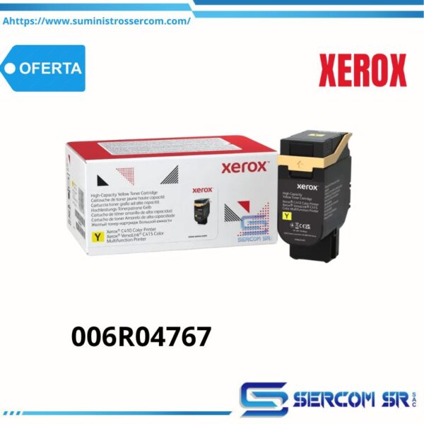 TONER XEROX 006R04767 HIGH-CAPACITY YELLOW TONER CARTRIDGE (7K)- C415V