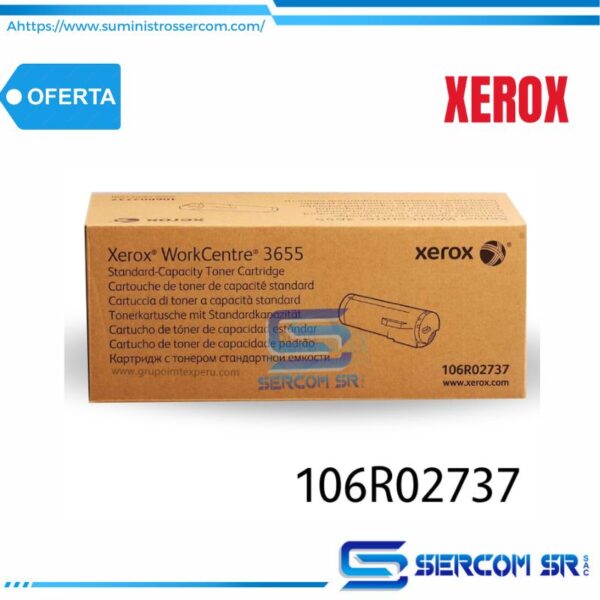 TONER XEROX 106R02737 WC 3655 6,100 PAGS