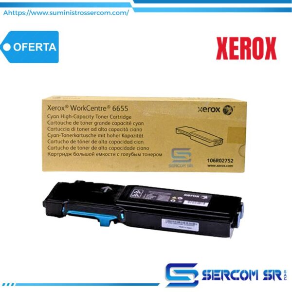 Toner Xerox 106R02752 Cyan Workcentre 6655