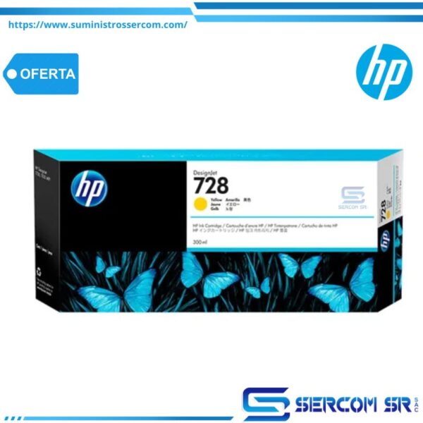 TINTA HP F9K15A 728A 300ML YELLOW
