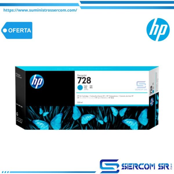 TINTA HP F9K17A 728A 300ML CYAN