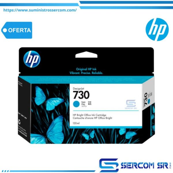 TINTA HP P2V62A 730 130ML CYAN