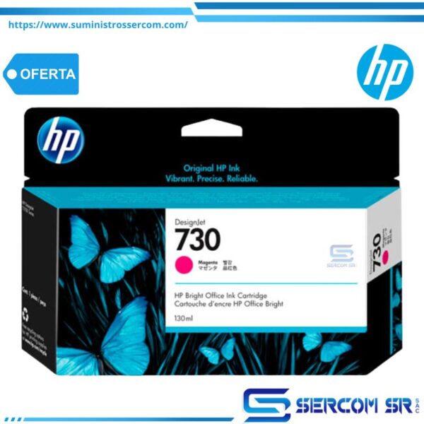 TINTA HP P2V63A 730 130ML MAGENTA